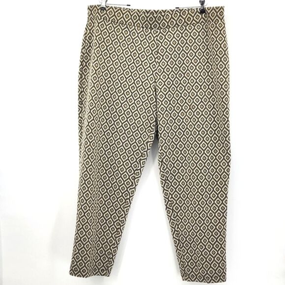 Melissa Paige Woman Stretch Ankle Pants Size 2X Geometric Retro Glam 60s - Picture 1 of 11